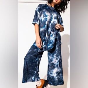 Dressed In LaLa Lex Ribbed Playsuit in Tie Dye